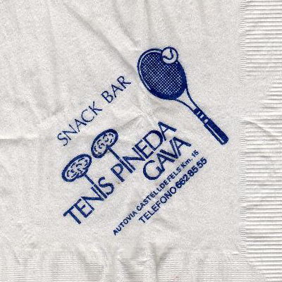 Servilleta de papel del snack bar del Tenis Pineda Gav&agrave; (Gav&agrave; Mar)